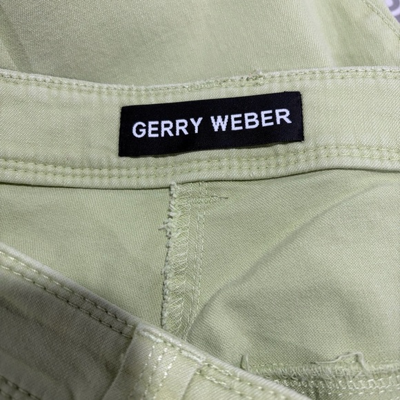 Gerry Weber Light Green Trousers 5-Pocket Design Cotton Blend Stretch Straight - Picture 5 of 9